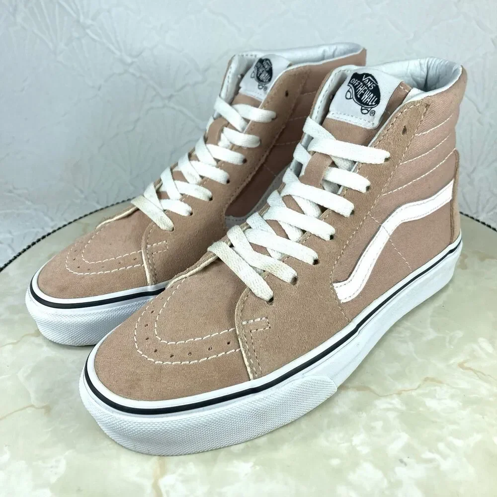 Vans Off The Wall Sk8-Hi Sneakers Womens 6.5 Pink Suede Canvas Streetwear Shoes - Picture 5 of 12